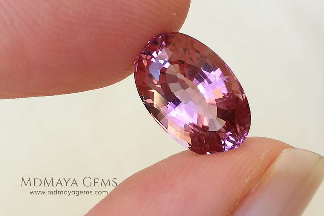 Brilliant Pink Tourmaline Gemstone Oval Cut 4.09 ct