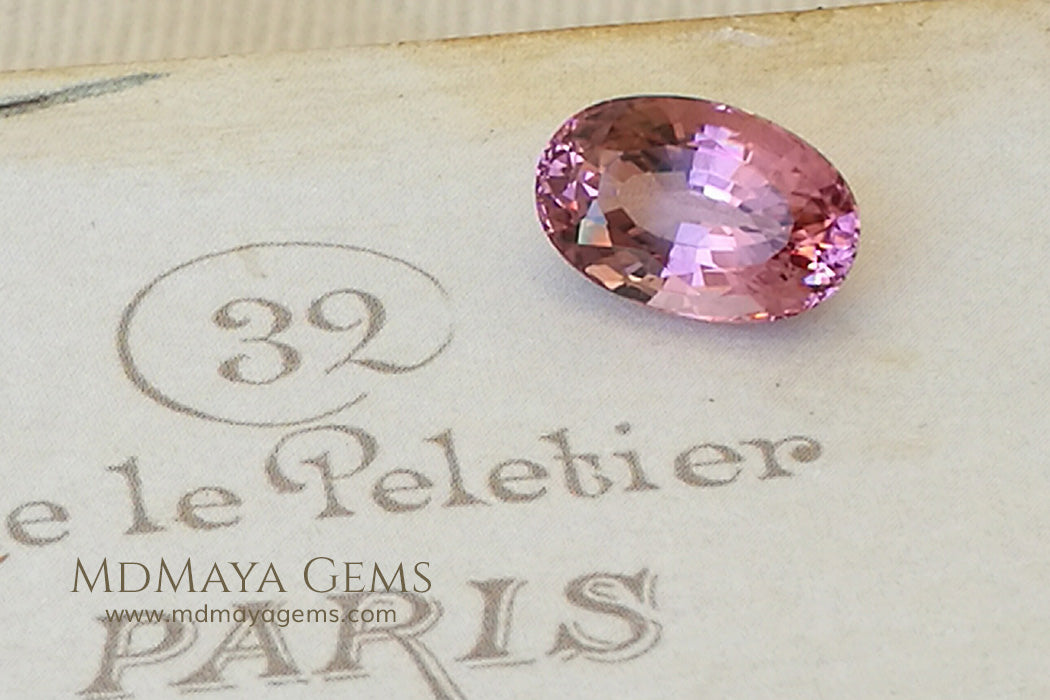Brilliant Pink Tourmaline Gemstone Oval Cut 4.09 ct