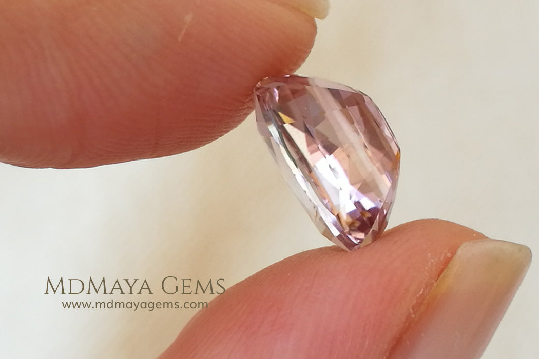 Pink Tourmaline Gemstone. Cushion Cut. 4.15 ct under daylight