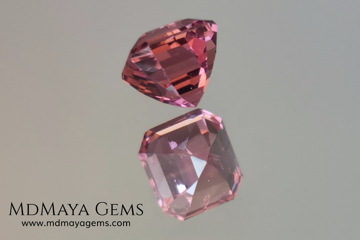 Amazing pink tourmaline, 0.63 ct, asscher cut - square. This small tourmaline has a great brightness and saturation, it is very balanced in color, its asscher size makes it look bigger than it really is, it will be perfect in a ring. It is a great gem at a reduced price