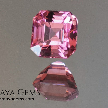 Amazing pink tourmaline, 0.63 ct, asscher cut - square. This small tourmaline has a great brightness and saturation, it is very balanced in color, its asscher cut makes it look bigger than it really is, it will be perfect in a ring. It is a great gem at a reduced price