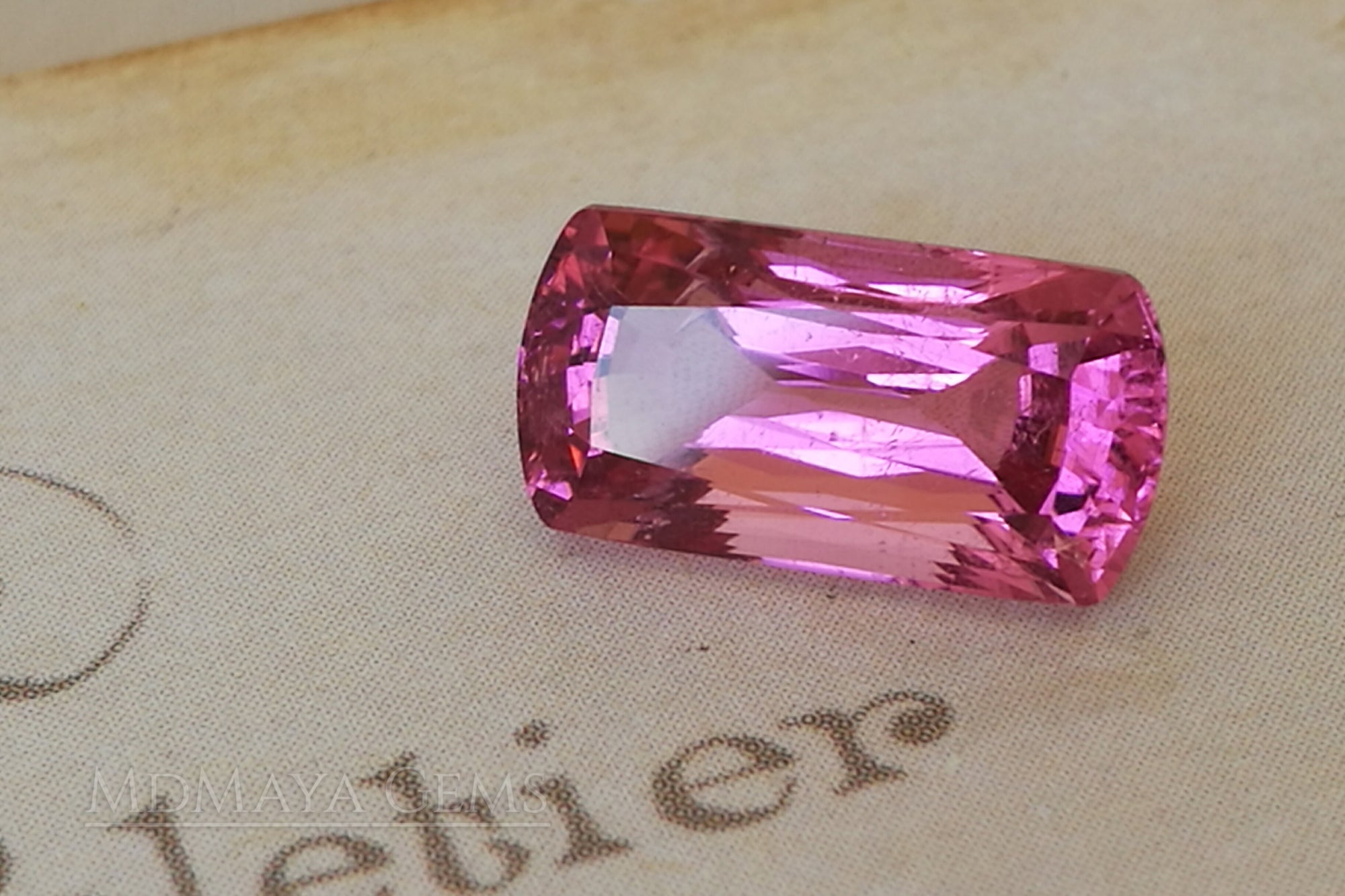 Hot Pink Tourmaline Gemstone Fancy Cut 3.07 ct