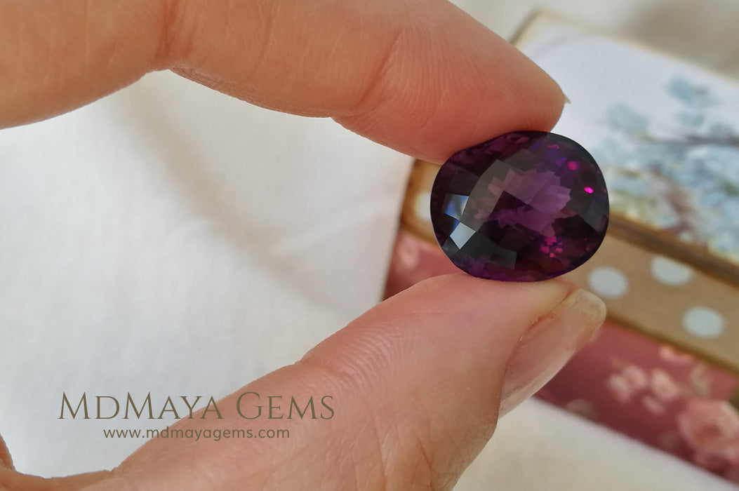 Attractive Genuine Amethyst Purple Oval Cut 16.25 ct