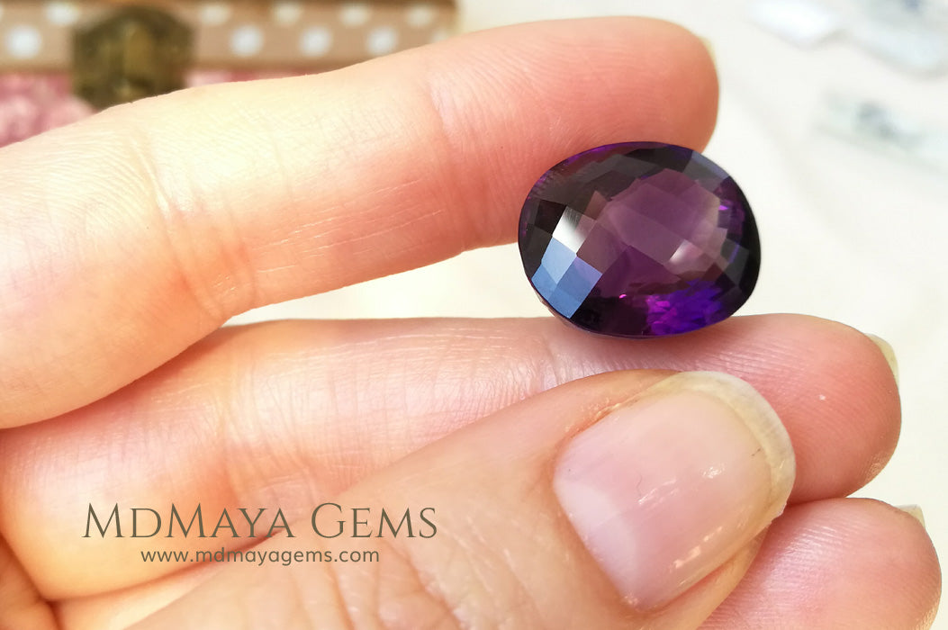 Attractive Genuine Amethyst Purple Oval Cut 16.25 ct