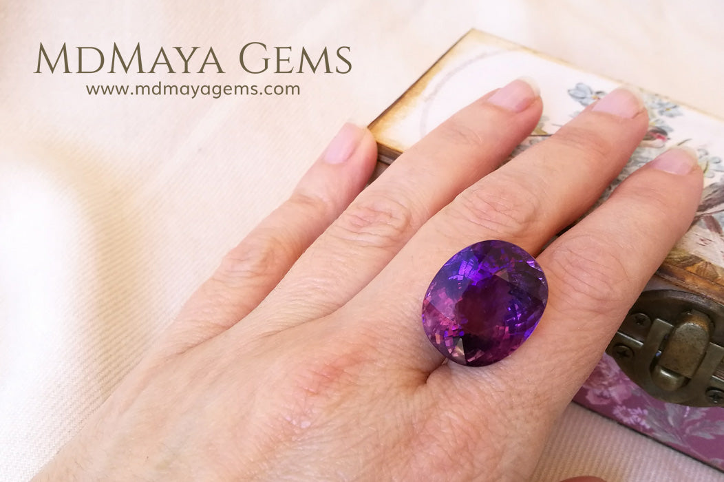Genuine Violetish Purple Amethyst Oval Cut 25.34 ct