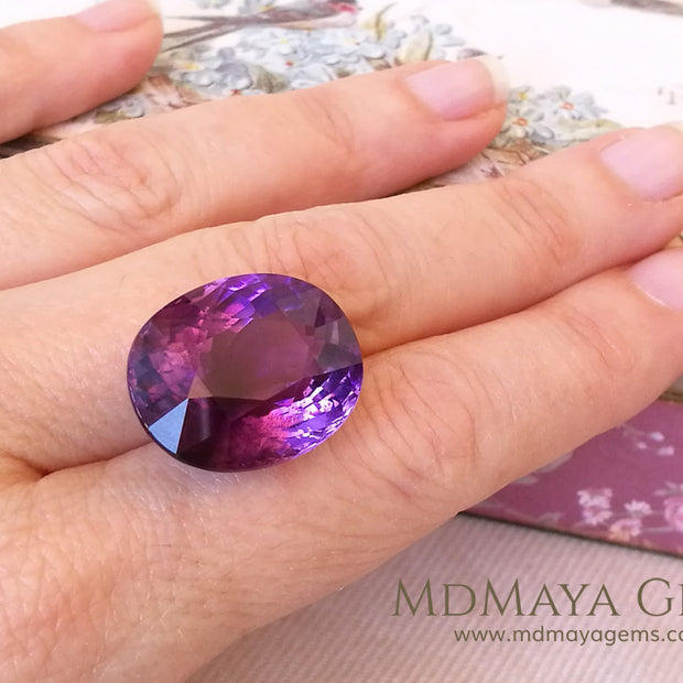 Genuine Violetish Purple Amethyst Oval Cut 25.34 ct