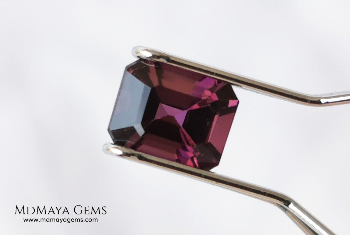 Purple Spinel from Mogok. Emerald Cut. 1.13 ct. As you already know I have a predilection for spinels, with this little one I couldn't resist, rarely do you see this color on a spinel, it is a very vivid purple and full of brilliance. Simply delicious. Ideal for jewelry. 