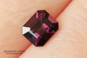 Purple Spinel from Mogok. Emerald Cut. 1.13 ct. As you already know I have a predilection for spinels, with this little one I couldn't resist, rarely do you see this color on a spinel, it is a very vivid purple and full of brilliance. Simply delicious. Ideal for jewelry. 