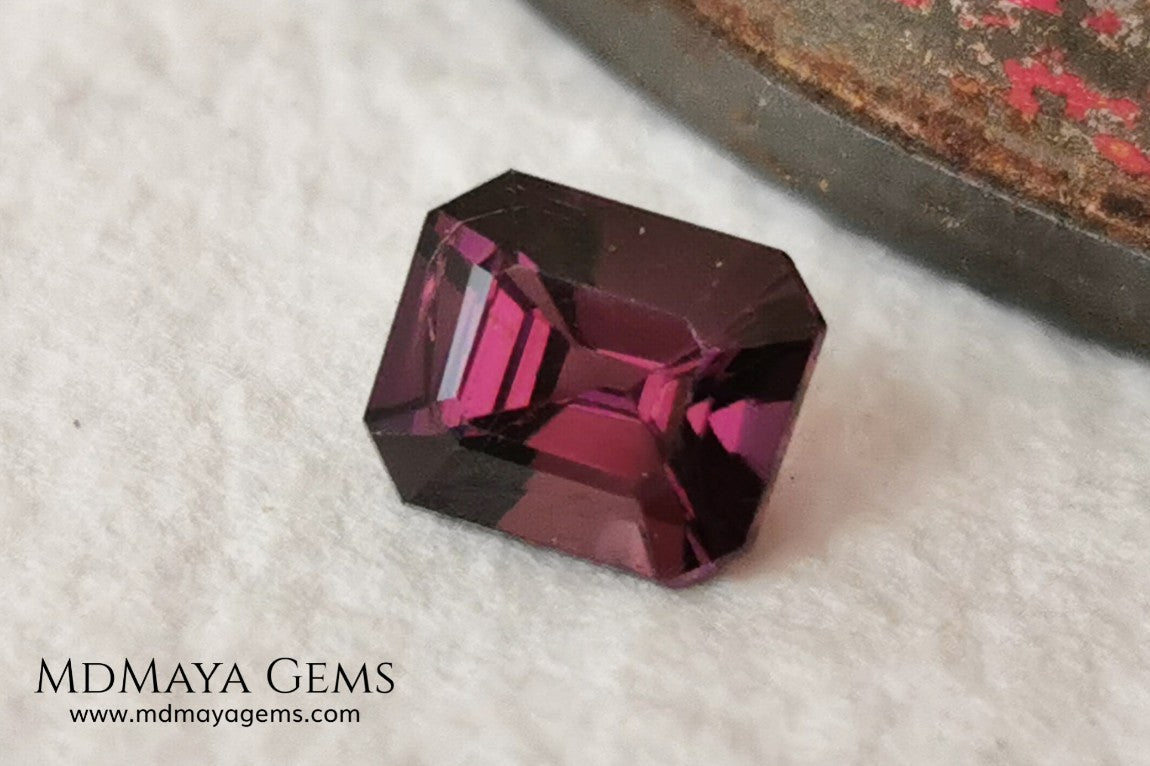 Purple Spinel from Mogok. Emerald Cut. 1.13 ct. As you already know I have a predilection for spinels, with this little one I couldn't resist, rarely do you see this color on a spinel, it is a very vivid purple and full of brilliance. Simply delicious. Ideal for jewelry. 