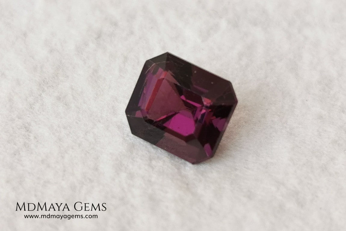 Purple Spinel from Mogok. Emerald Cut. 1.13 ct. As you already know I have a predilection for spinels, with this little one I couldn't resist, rarely do you see this color on a spinel, it is a very vivid purple and full of brilliance. Simply delicious. Ideal for jewelry. 