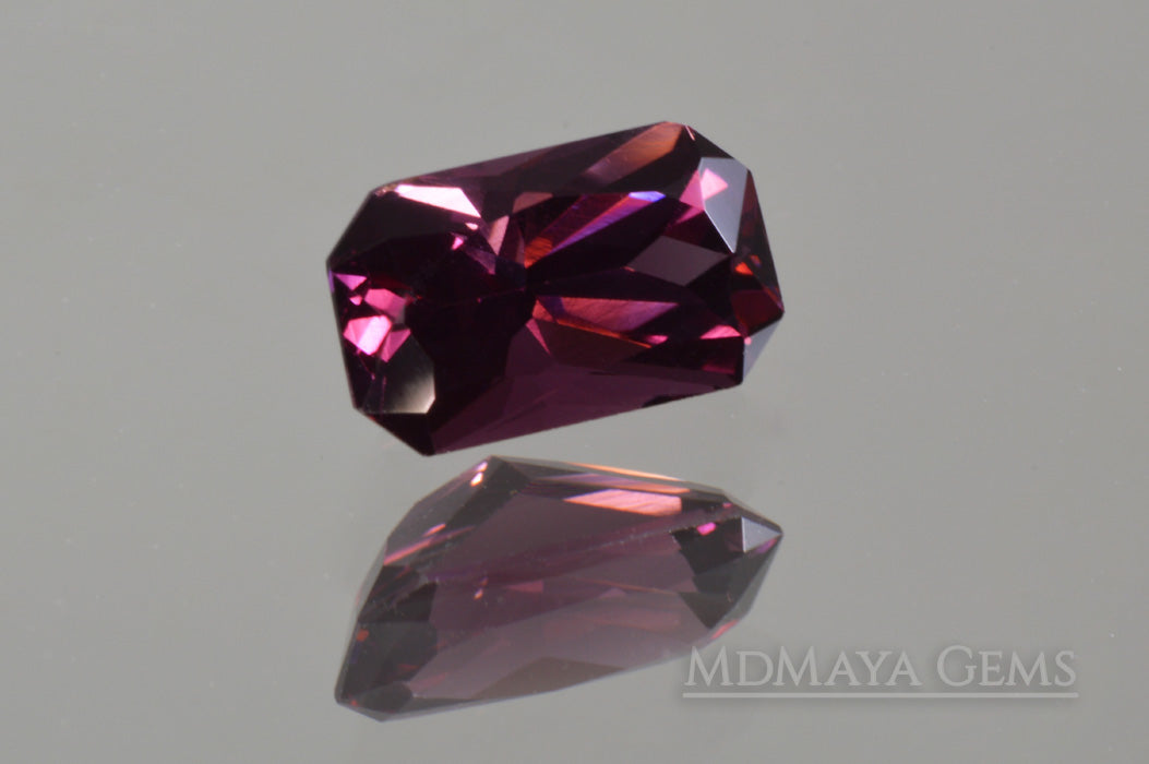 Unheated Reddish Purple Spinel Octagon Cut 1.24 ct