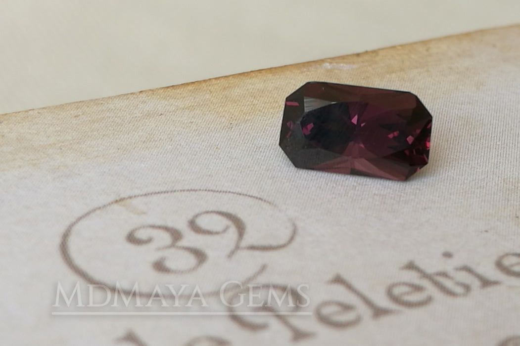 Unheated Reddish Purple Spinel Octagon Cut 1.24 ct