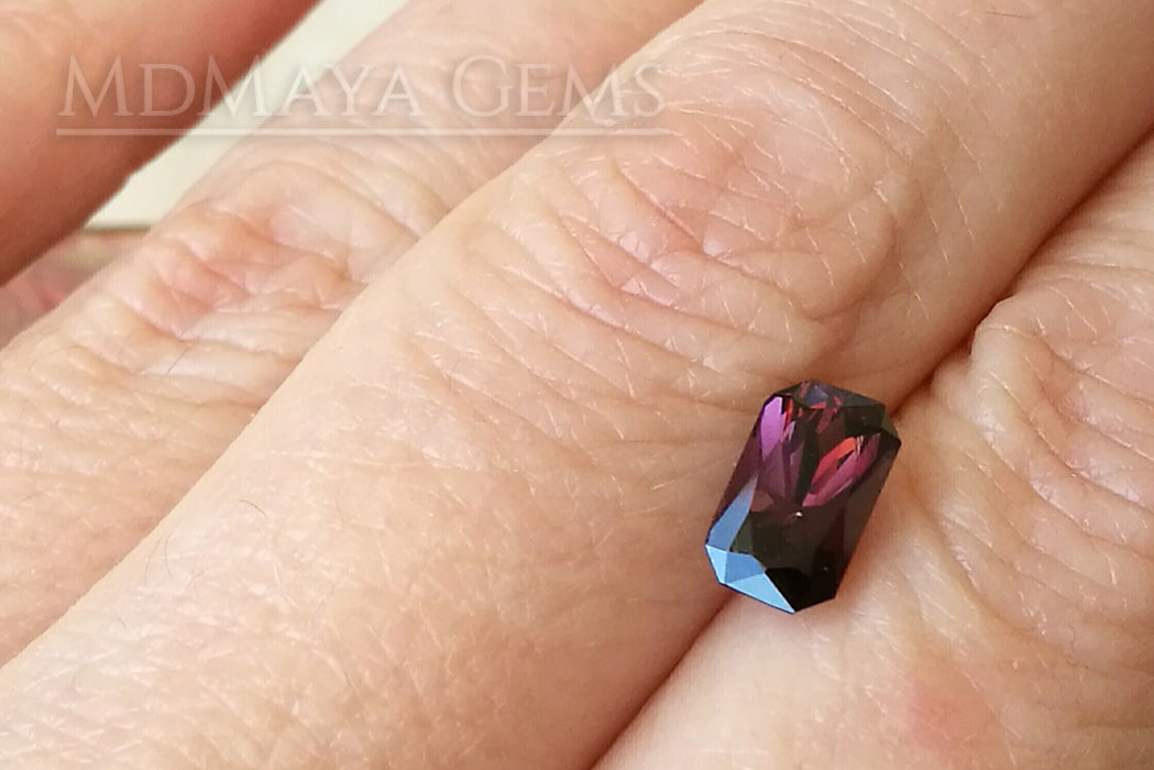 Unheated Reddish Purple Spinel Octagon Cut 1.24 ct