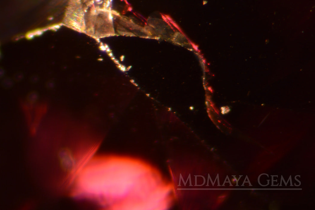 Inclusions in Purple Spinel from Vietnam. Octagon Cut 1.46 ct