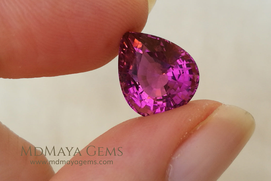 Pink Tourmaline from Mozambique Pear Cut., 5.77 ct under daylight