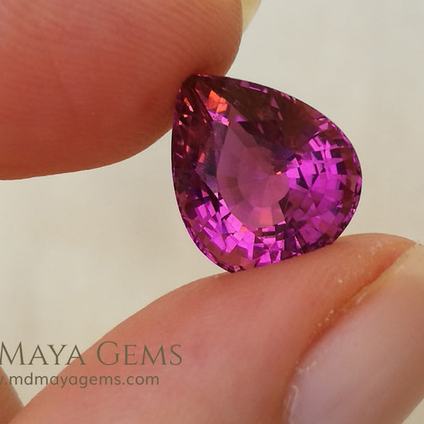 Pink Tourmaline from Mozambique Pear Cut., 5.77 ct under daylight