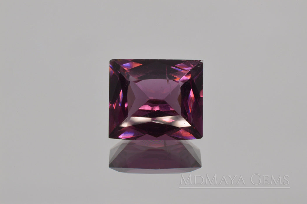 Bright Unheated Red Purple Spinel. Rectangle Cut. 2.18 ct