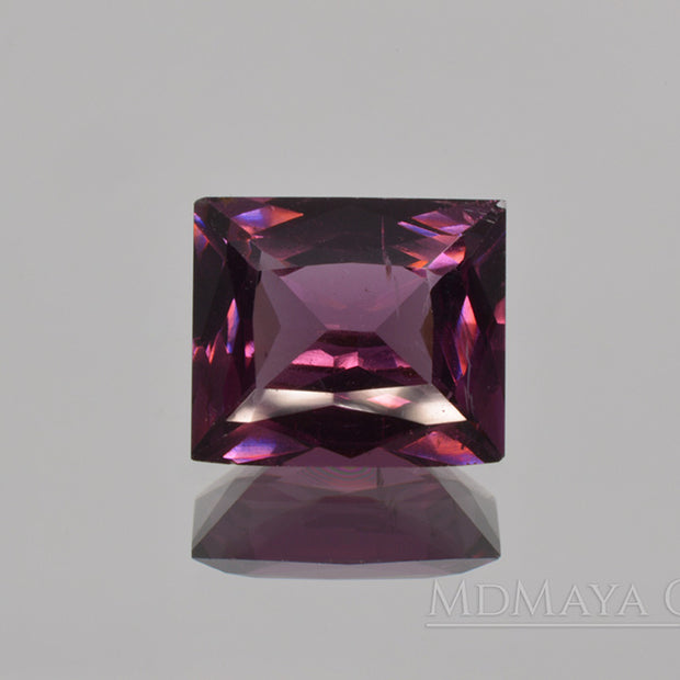 Bright Unheated Red Purple Spinel. Rectangle Cut. 2.18 ct