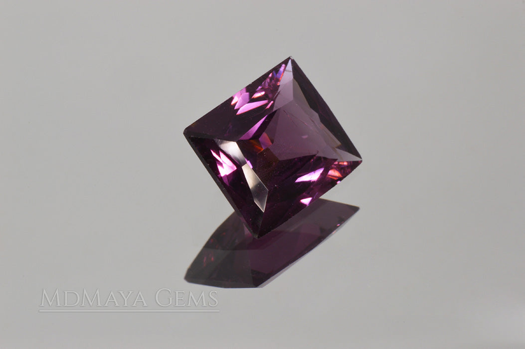 Bright Unheated Red Purple Spinel. Rectangle Cut. 2.18 ct