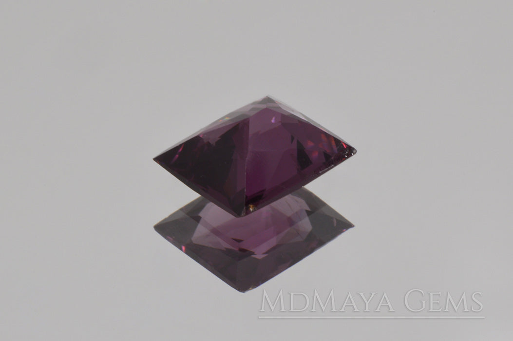 Bright Unheated Red Purple Spinel. Rectangle Cut. 2.18 ct