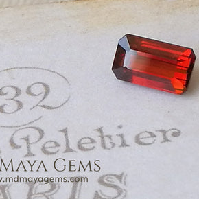 Hot Reddish Orange Spessartite Garnet Emerald Cut 3.47 ct