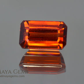 Hot Reddish Orange Spessartite Garnet Emerald Cut 3.47 ct