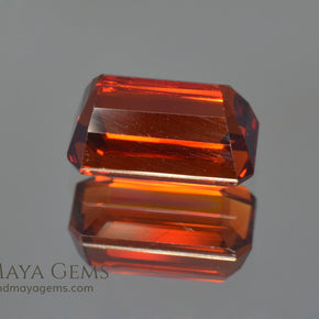 Hot Reddish Orange Spessartite Garnet Emerald Cut 3.47 ct