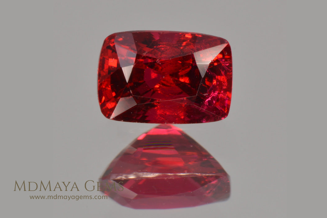 Hot Red Burmese Spinel Cushion Cut 0.92 ct