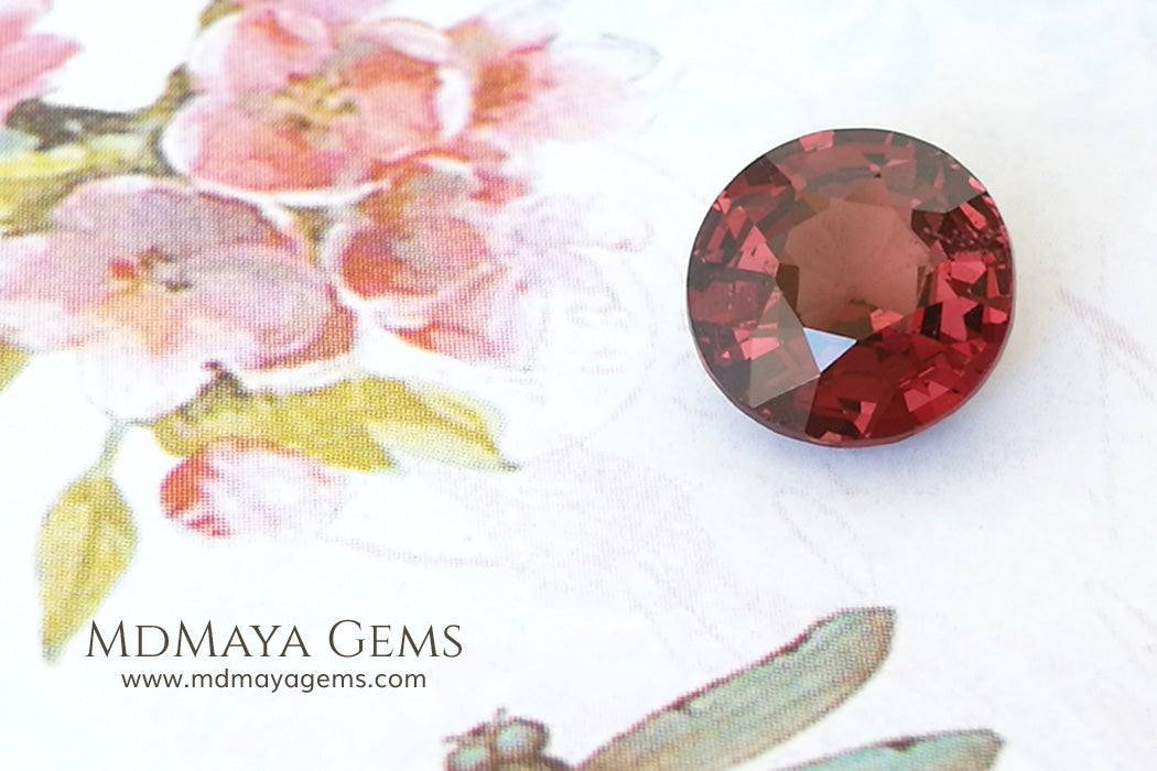Natural reddish Orange Spinel Round Cut 2.23 ct