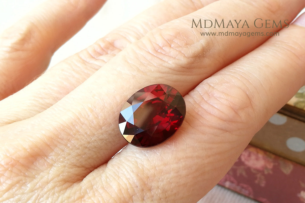 Untreated Rhodolite Garnet Gemstone 11.03 ct Oval Cut
