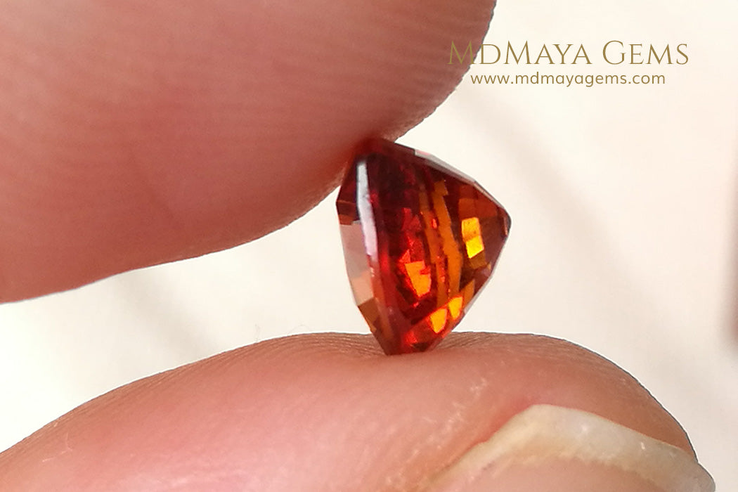 Rich Orange Spessartite Garnet Pear cut 1.91 ct