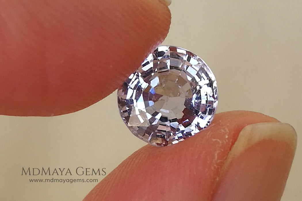 Platinum Pinkish Purple Spinel Round cut 2.02 ct