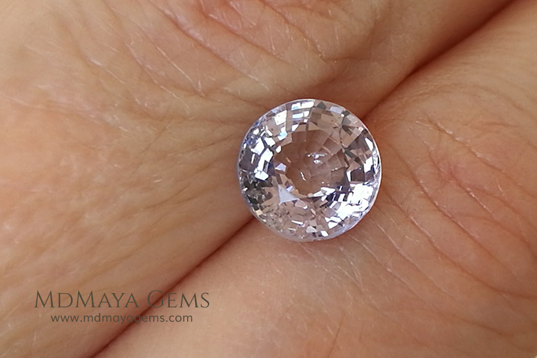 Platinum Pinkish Purple Spinel Round cut 2.02 ct