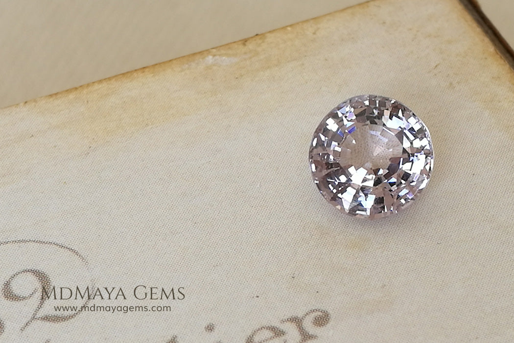 Platinum Pinkish Purple Spinel Round cut 2.02 ct
