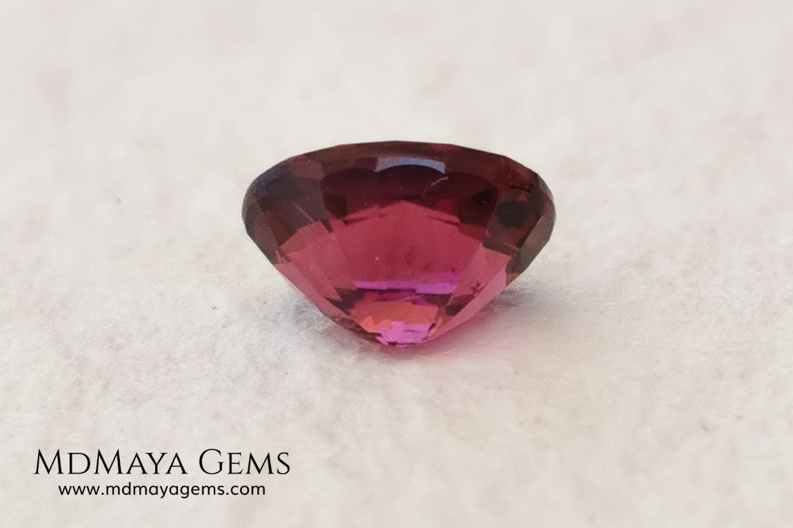 Intense Purplish Red Rubellite 0.97 ct. Oval Cut. African Tourmaline. This gemstone has a beautiful and bright color. It is perfect for using in jewelry, great value!.