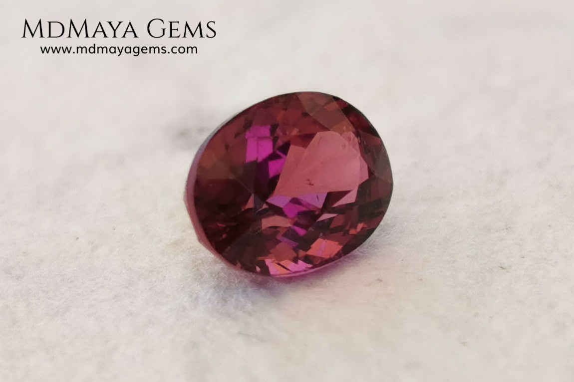 Intense Purplish Red Rubellite 0.97 ct. Oval Cut. African Tourmaline. This gemstone has a beautiful and bright color. It is perfect for using in jewelry, great value!.