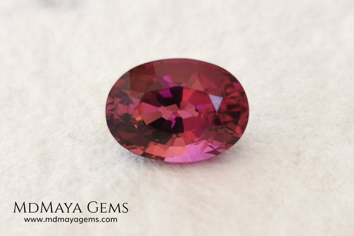 Intense Purplish Red Rubellite 0.97 ct. Oval Cut. African Tourmaline. This gemstone has a beautiful and bright color. It is perfect for using in jewelry, great value!.