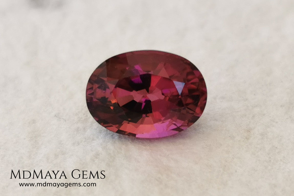 Intense Purplish Red Rubellite 0.97 ct. Oval Cut. African Tourmaline. This gemstone has a beautiful and bright color. It is perfect for using in jewelry, great value!.