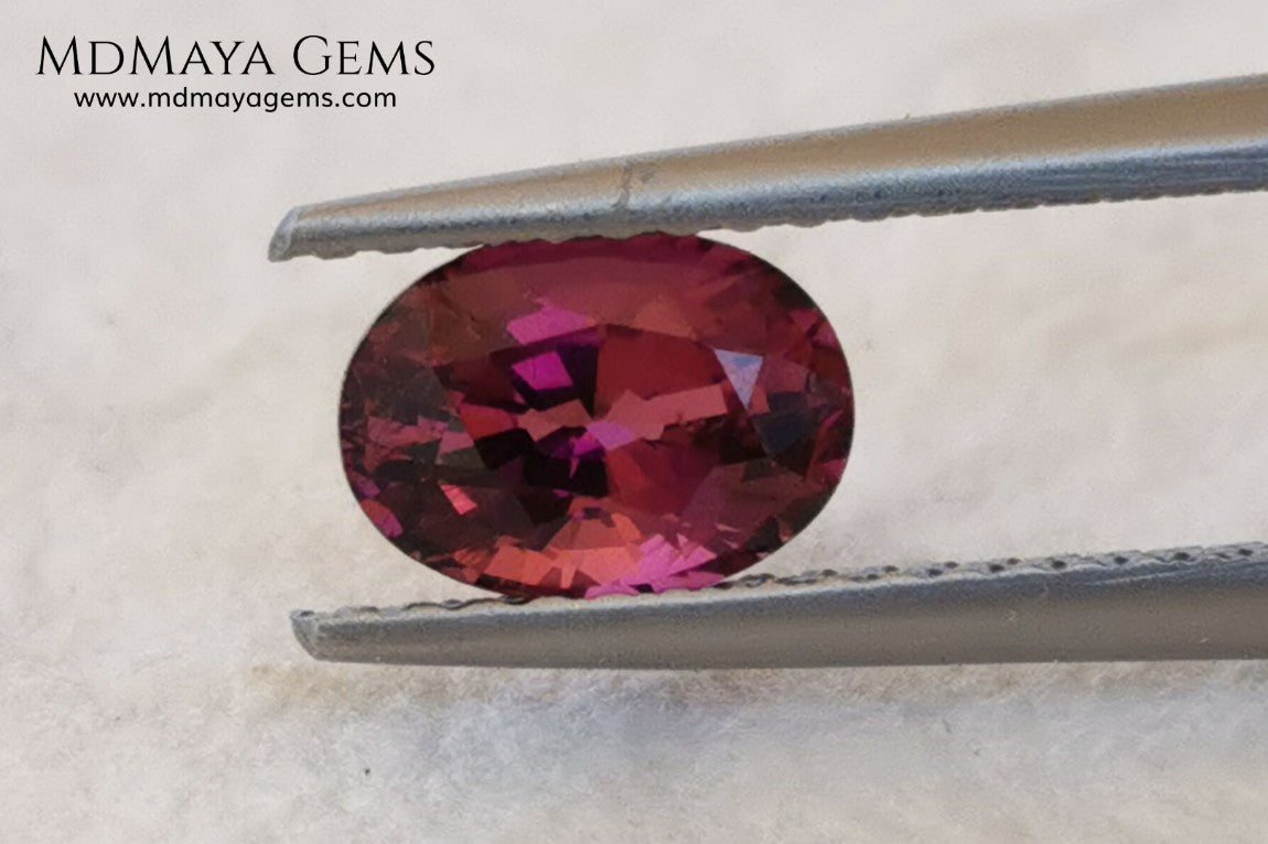 Intense Purplish Red Rubellite 0.97 ct. Oval Cut. African Tourmaline. This gemstone has a beautiful and bright color. It is perfect for using in jewelry, great value!.