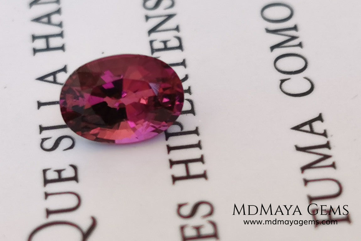 Intense Purplish Red Rubellite 0.97 ct. Oval Cut. African Tourmaline. This gemstone has a beautiful and bright color. It is perfect for using in jewelry, great value!.