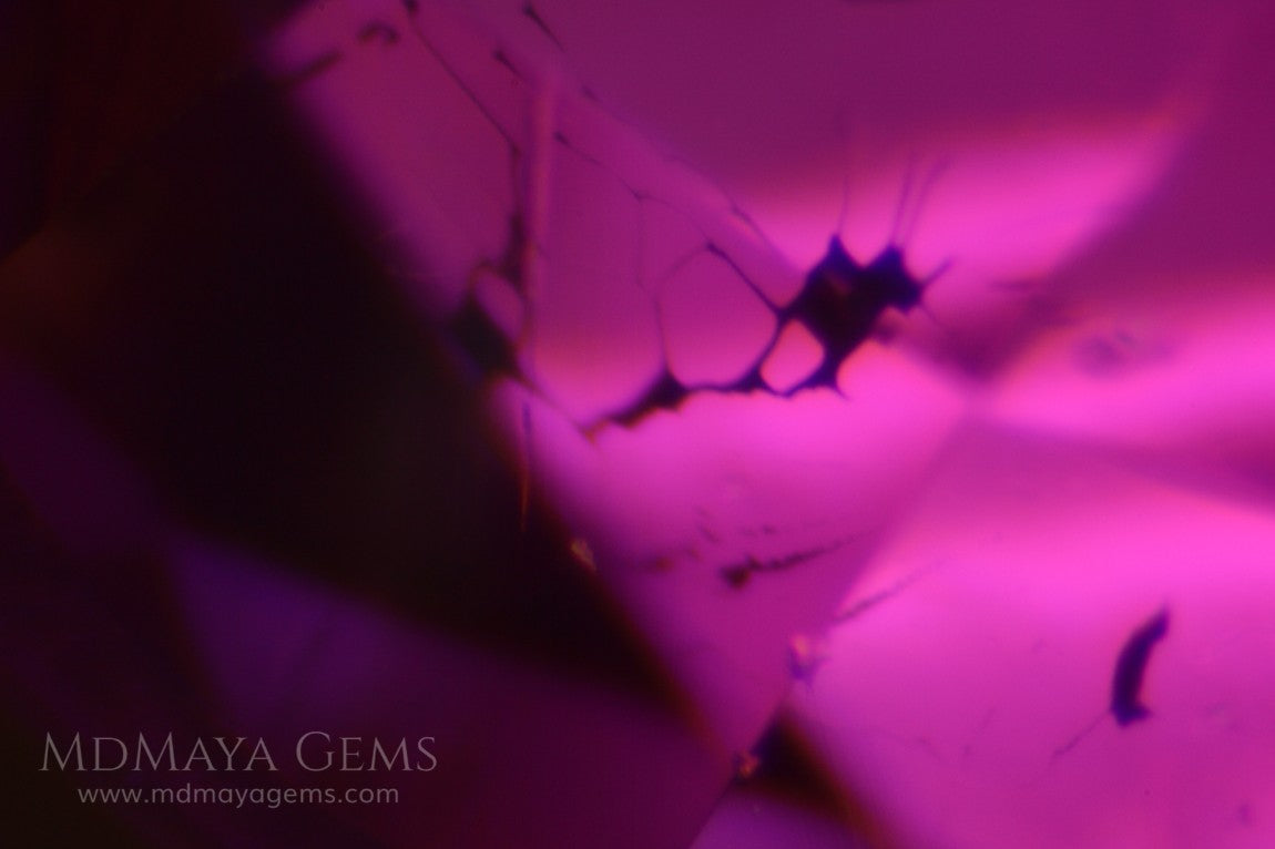 Inclusions in Rubellite Tourmaline 1.08 ct