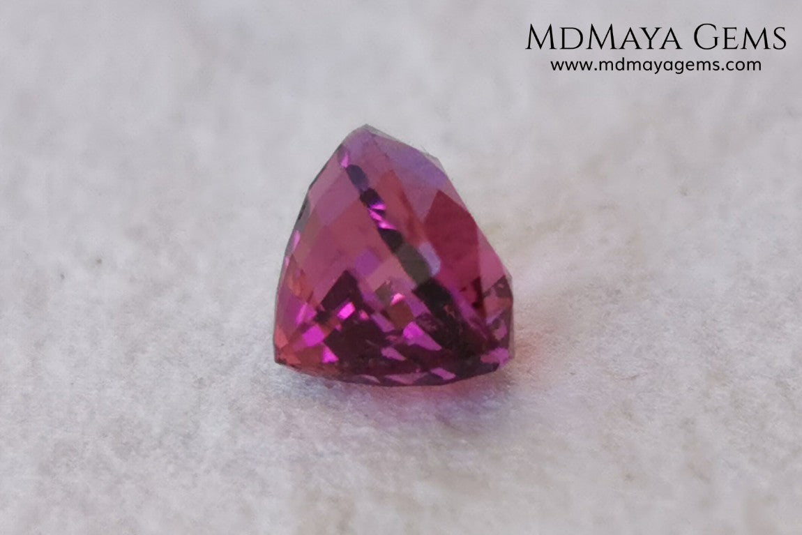 Intense Reddish Purple Rubellite 1.21 ct. Oval Cut. African Tourmaline. This gemstone has a saturated pink color. This little gem has the best color of rubellites, under the natural light you can see a very intense pink. It will look fab in a ring, this pink gemstone shines by itself.