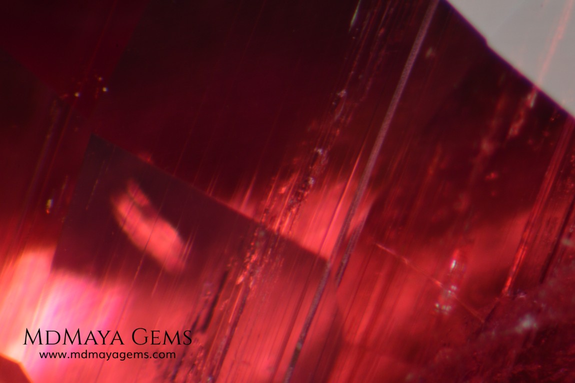 Inclusions in Rubellite Tourmaline 2.09 ct
