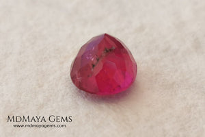 Purplish Red Rubellite Tourmaline. Oval Cut. 2.09 ct. This gem has some inclusions but these don't disturb the appearance of the gem, its color is rich and deep under daylight, is awesome!. It is ideal for a ring. 