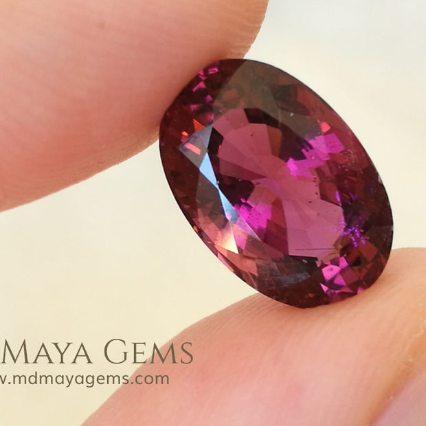 Untreated Rubellite. Oval Cut. 4.04 ct under daylight