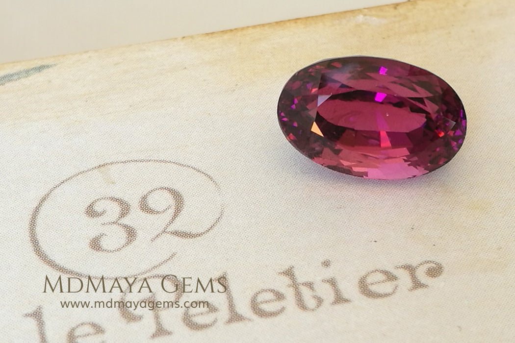 Untreated Rubellite. Oval Cut. 4.04 ct under daylight