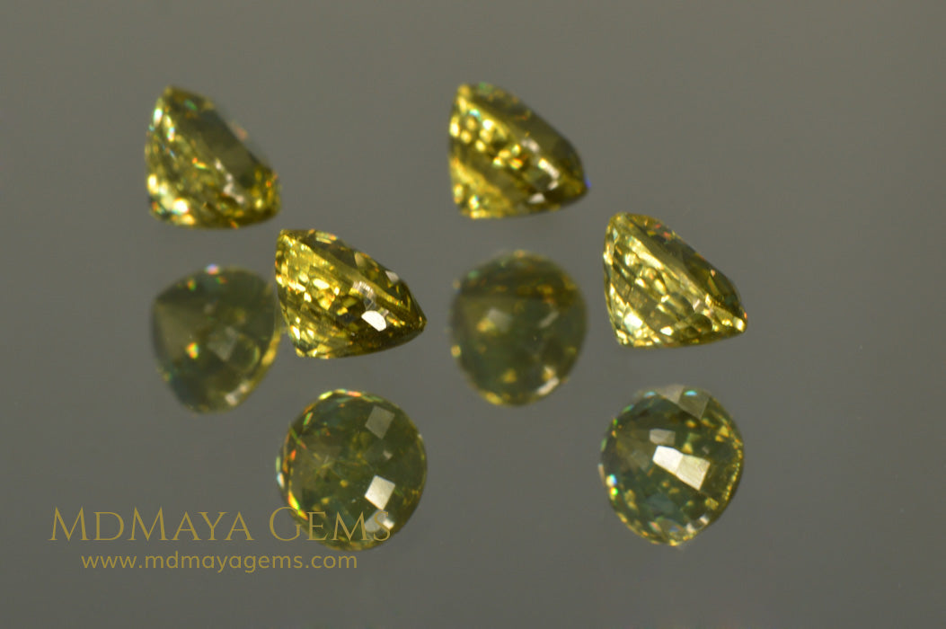 Perfect Set of 4 Yellow Mali Garnet Oval cut 2.83 ct