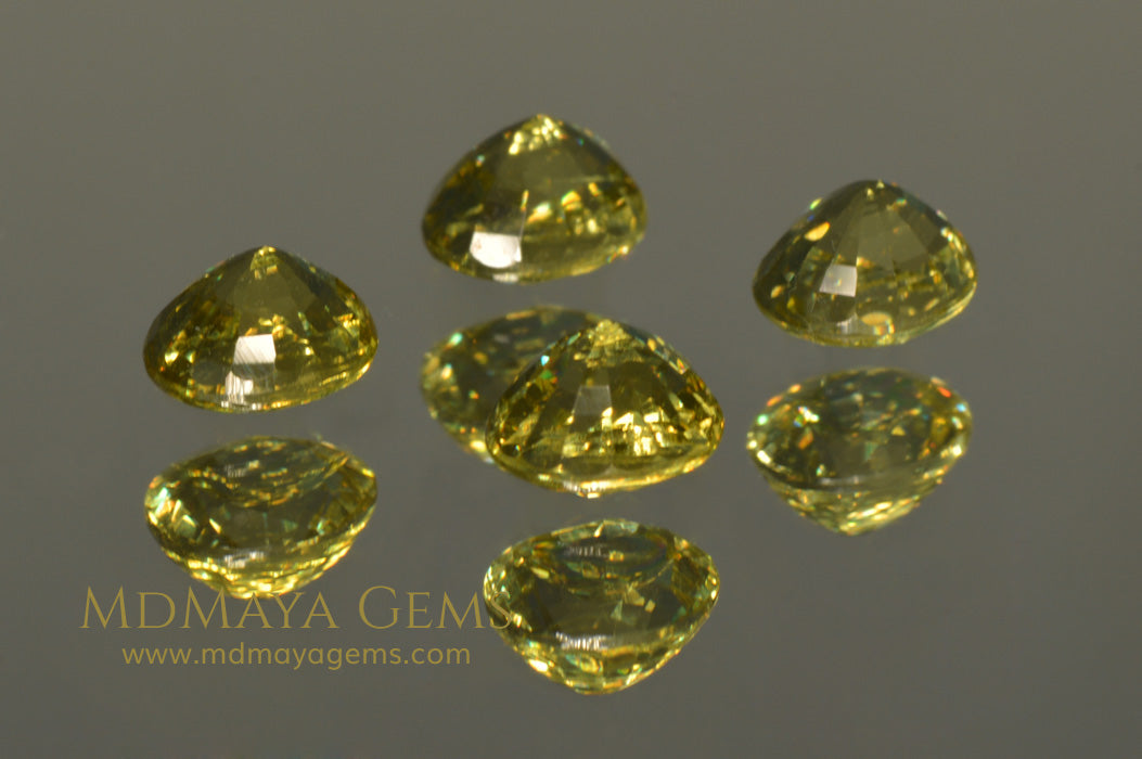 Perfect Set of 4 Yellow Mali Garnet Oval cut 2.83 ct