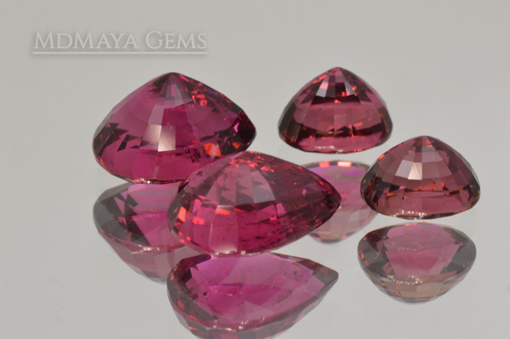 Magnificent 4 Piece Suite of Rubellite Tourmaline 9.20 ct total