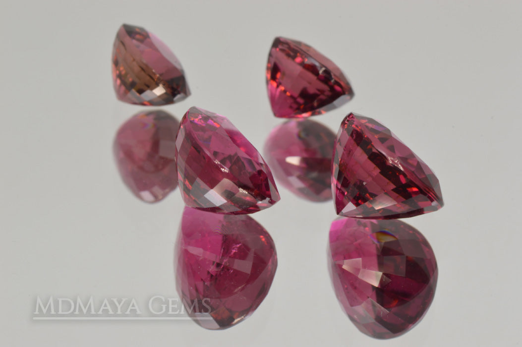Magnificent 4 Piece Suite of Rubellite Tourmaline 9.20 ct total
